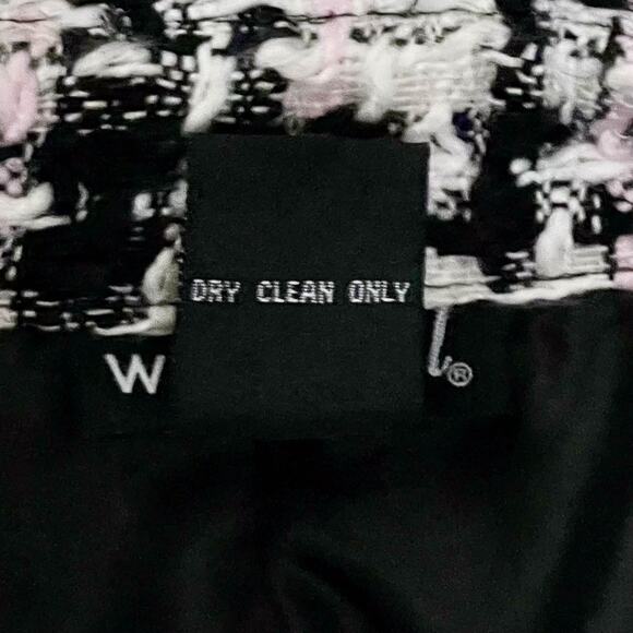 Wet Seal Tweed Plaid Blazer Jacket Women’s Sz M Black White Acrylic Long Sleeve - Picture 5 of 8